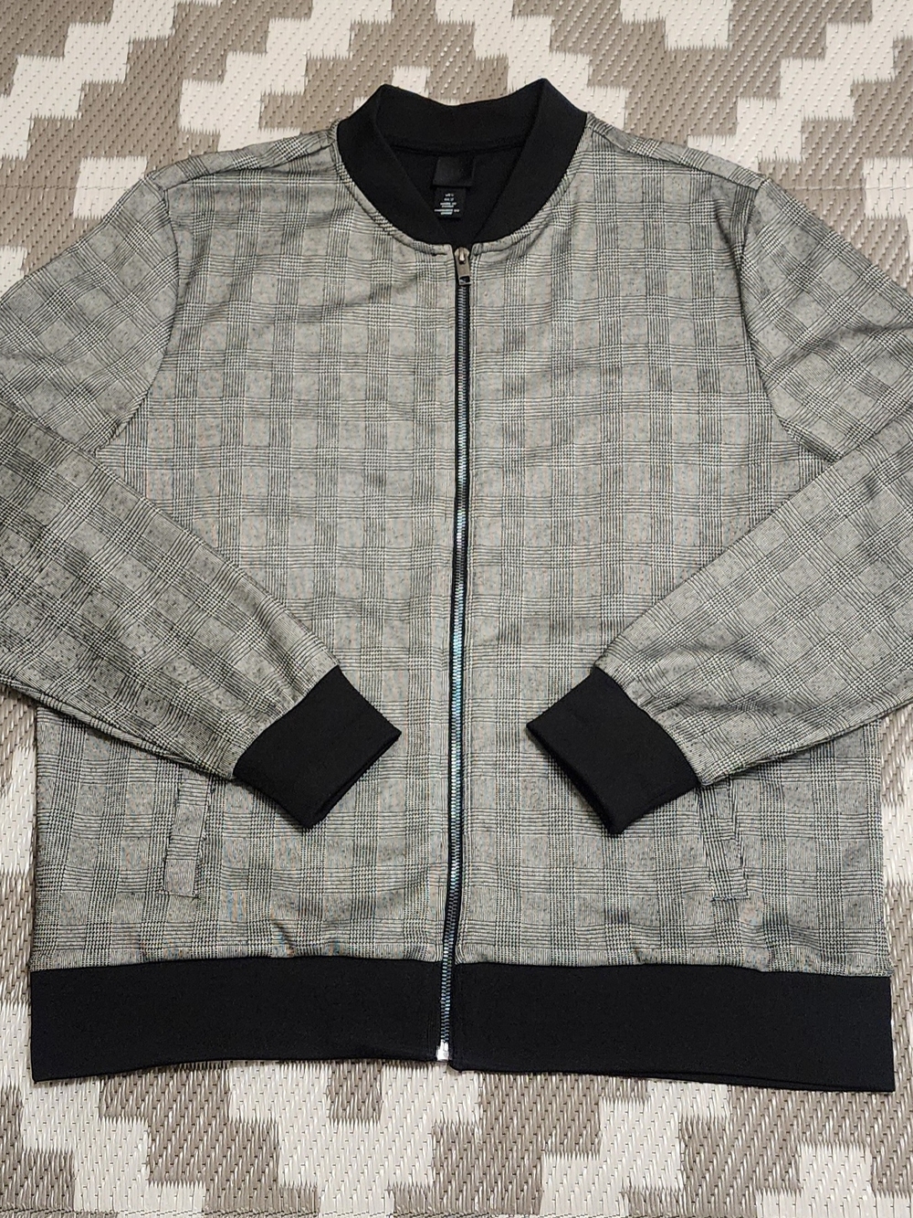 H&M Black Bomber Jacket Zip Up